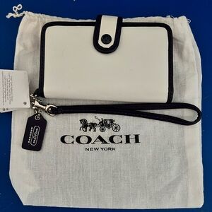Coach White and Purple Wristlet/Wallet
